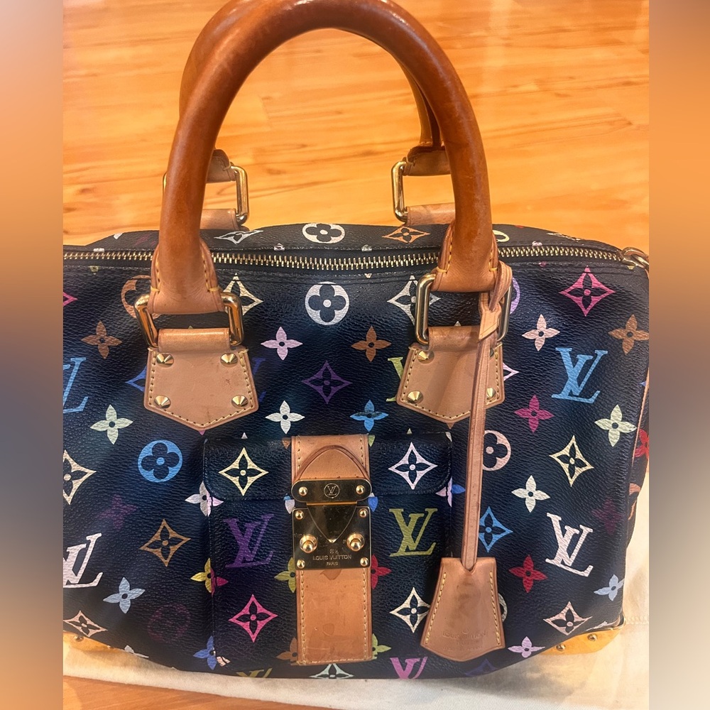 Limited Edition Louis Vuitton black multicolor speedy.